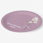 Assiettes En Carton Bouquet de marguerite et points (Angle)