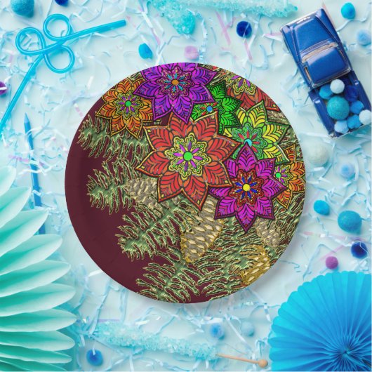 Assiettes En Carton Bouquet de Noël (Fête)