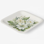 Assiettes En Carton Bouquet de rose aquarelle (Angulaire)