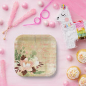 Assiettes En Carton Bouquet d'hiver féminin en Noël rose pâle (Fête)