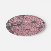 Assiettes En Carton Bouquet floral en rose (Angle)