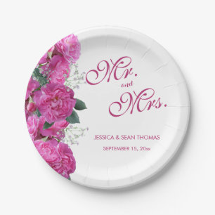 Assiettes En Carton Bouquet Floral Romantique Mariage