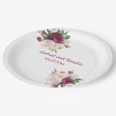 Assiettes En Carton Bouquet Rose de Bourgogne (Angle)