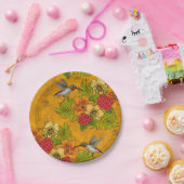 Assiettes En Carton Bouquet tropical et colibris 2 (Fête)