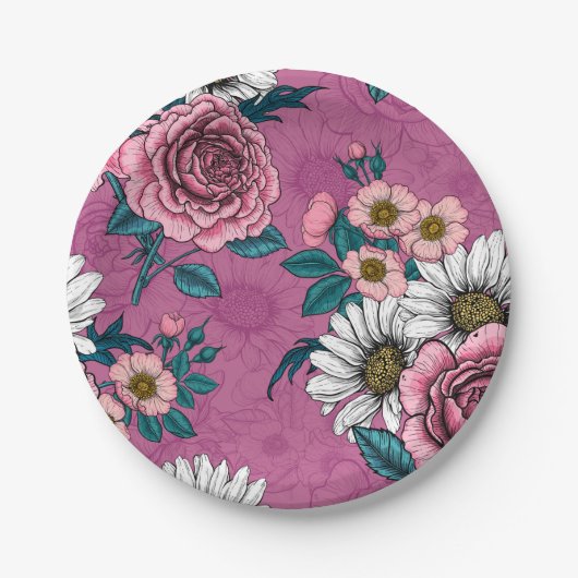 Assiettes En Carton Bouquets 2 été (Devant)