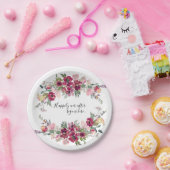 Assiettes En Carton Bourgogne et rougissant avec Mariage de devis (Fête)