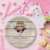 Assiettes En Carton Bourgogne Floral Barrel Mariage de automne (Fête)
