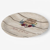 Assiettes En Carton Bourgogne Floral Barrel Mariage de automne (Angle)