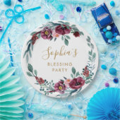 Assiettes En Carton Bourgogne Floral fête de la bénédiction des mères (Fête)