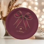 Assiettes En Carton Bourgogne Gold Bow Rocse Cheval luxe Anniversaire<br><div class="desc">Burgundy Gold Bow Rocking Horse Luxury Birthday Paper Plates Matching items available.</div>
