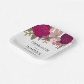 Assiettes En Carton Bourgogne Mariage de fleurs de jardin (Angulaire)