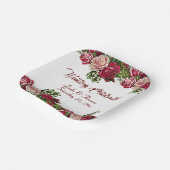 Assiettes En Carton Bourgogne Rouge Rustique Rose Mariage campagnard F (Angulaire)