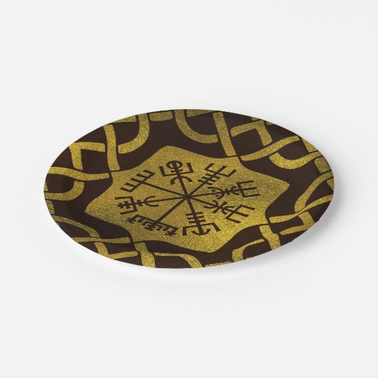 Assiettes En Carton Boussole de navigation de Vegvisir - de Viking (Angle)