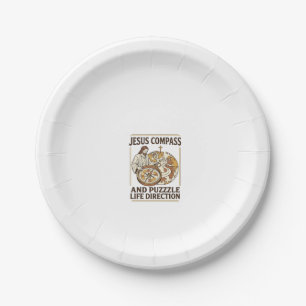 Assiettes En Carton Boussole Jésus et casse-tête Direction de vie Jésu