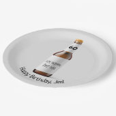 Assiettes En Carton Bouteille de bière Brown pour 60e anniversaire (Angle)