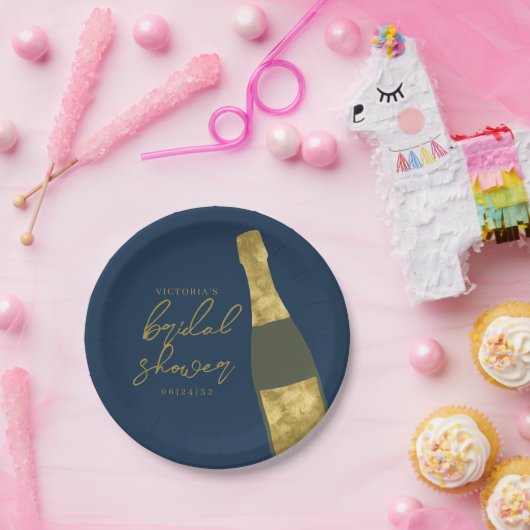 Assiettes En Carton Bouteille de Champagne Fête des mariées personnali (Fête)