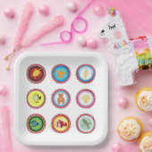 Assiettes En Carton Bouteille Tropicale Casquettes Design Océan et Fau (Fête)