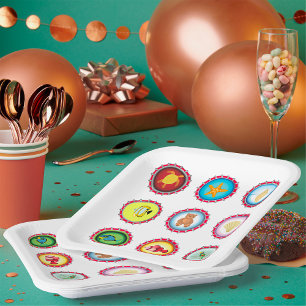 Assiettes En Carton Bouteille Tropicale Casquettes Design Océan et Fau