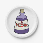 Assiettes En Carton Bouteille Violette De Poison (Devant)