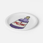 Assiettes En Carton Bouteille Violette De Poison (Angle)