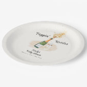 Assiettes En Carton Bouteilles Poppin moderne Baby shower Champagne (Angle)