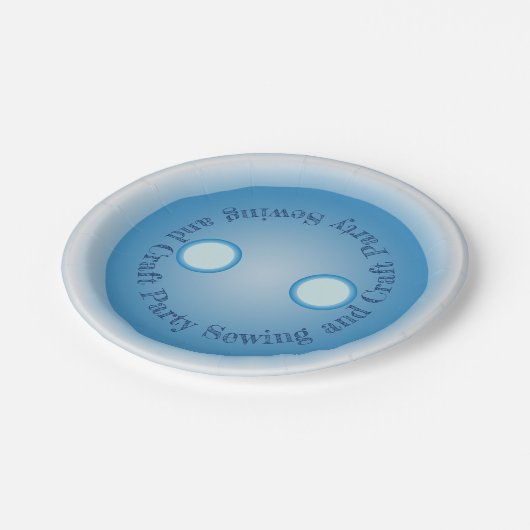 Assiettes En Carton Bouton Bleu Couture et fête de l'artisanat (Angle)