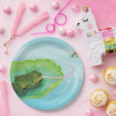 Assiettes En Carton Bouton de capture de grenouille (Fête)