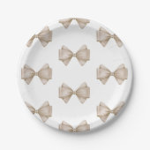 Assiettes En Carton Bow Beige Baby shower Boho moderne (Devant)