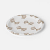 Assiettes En Carton Bow Beige Baby shower Boho moderne (Angle)