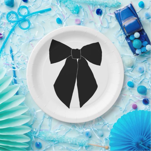 Assiettes En Carton Bow noir (Fête)