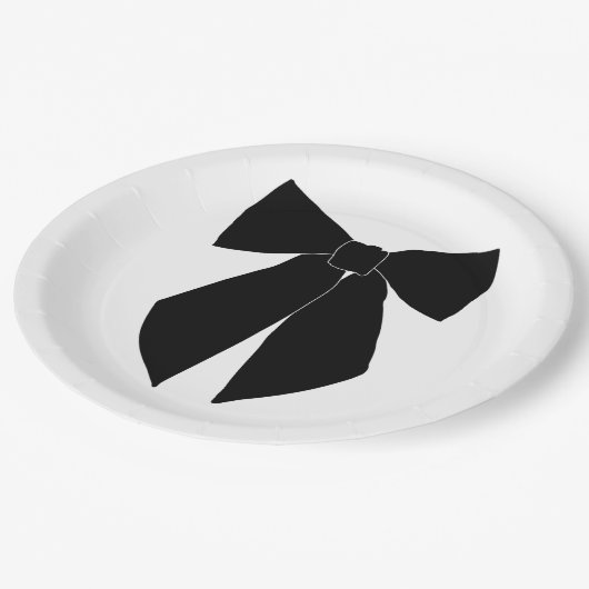 Assiettes En Carton Bow noir (Angle)