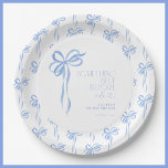 Assiettes En Carton Bow Quelque Chose De Bleu Avant De Faire Fête des<br><div class="desc">Donnez le ton pour une douche nuptiale sans effort et élégante avec ces plaques en papier de Quelque chose de bleu avant de faire. Décoré d'un délicat motif d'arc aquarelle dans des teintes bleues douces, ce design apporte un charme raffiné à votre célébration. Parfaites pour servir des douceurs, des hors-d'oeuvre...</div>