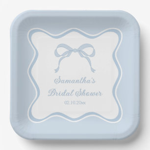 Assiettes En Carton Bow Quelque Chose De Bleu Avant De Faire Fête des