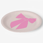 Assiettes En Carton Bow rose (Angle)