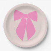 Assiettes En Carton Bow rose (Devant)
