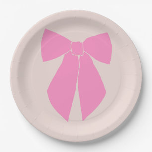 Assiettes En Carton Bow rose