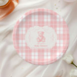 Assiettes En Carton Bow rose En vichy Baby shower d'ours en peluche fr<br><div class="desc">Le Pink Bow En vichy French Teddy Bear Baby shower Plaques en papier sont un ajout adorable et élégant à votre vaisselle de baby shower, parfaitement mélangeant fonctionnalité pratique et style. Dotés d'un charmant ours en peluche d'inspiration française orné d'un arc rose et dressé contre un motif en vichy classique,...</div>