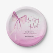 Assiettes En Carton Bow rose vif Elle noue la Fête des mariées de noeu (Devant)