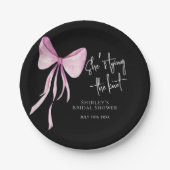 Assiettes En Carton Bow rose vif Elle noue la Fête des mariées de noeu (Devant)