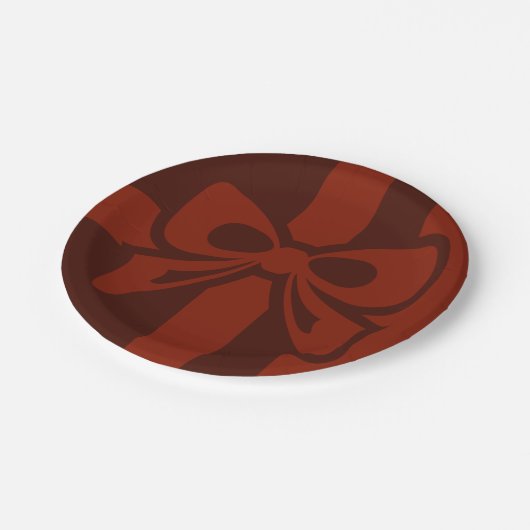 Assiettes En Carton Bow rouge - Noël - Plaque en papier (Angle)