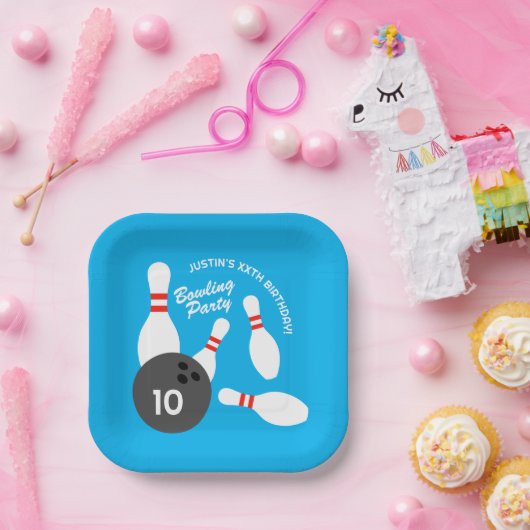 Assiettes En Carton Bowling Anniversaire fête thème Plaques papier car (Fête)