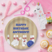 Assiettes En Carton Bowling Ball et Pins Bowling Anniversaire (Fête)