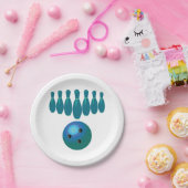 Assiettes En Carton Bowling Ball et Pins Sports amusants (Fête)