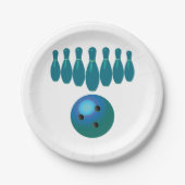 Assiettes En Carton Bowling Ball et Pins Sports amusants (Devant)