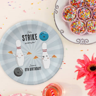 Assiettes En Carton Bowling Pizza Grève Un Anniversaire de enfant Amus