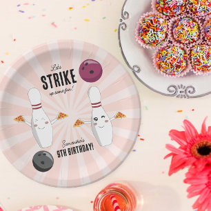 Assiettes En Carton Bowling Pizza Grève Un Anniversaire de enfant Amus