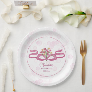 Assiettes En Carton Bows & Bouquets Fleur Bloom Bar Réception de Maria