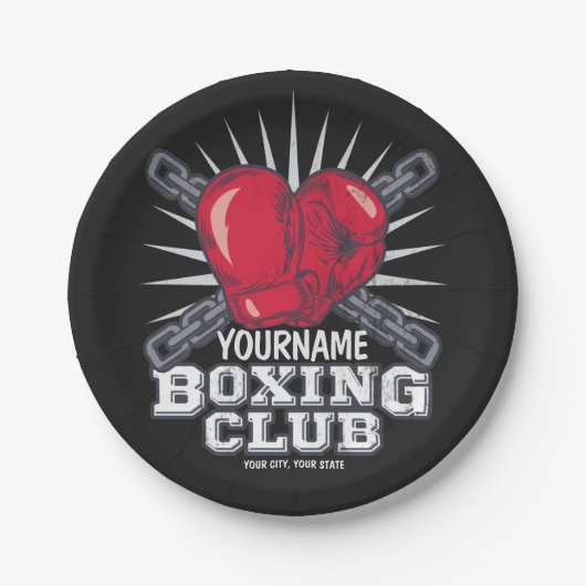 Assiettes En Carton Boxer champion de course (Devant)