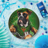 Assiettes En Carton Boxer Chien Conduite Vélo St. Patrick's Day (Fête)