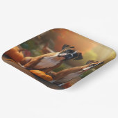 Assiettes En Carton Boxer Chiot Automne Citrouille de plaisir (Angulaire)